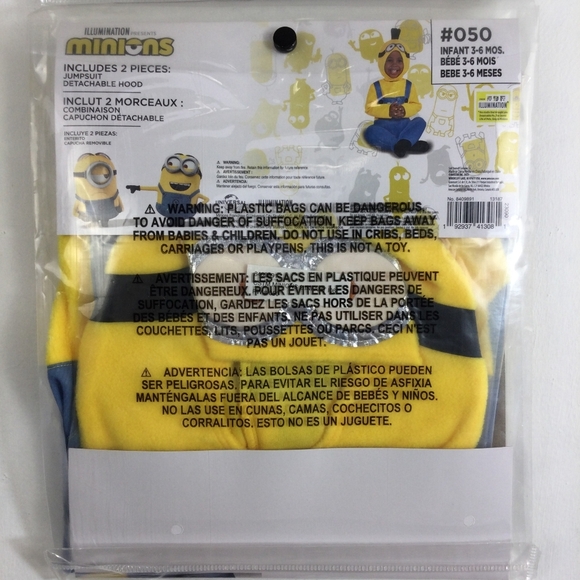 Minion Infant Costume - Yellow and Blue - Picture 4 of 6